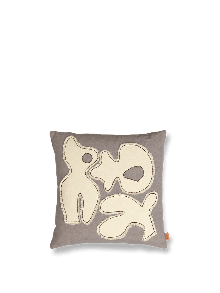 Figure Cushion - Grey Blue/Off-white