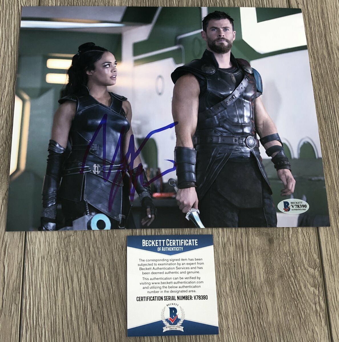 TESSA THOMPSON SIGNED THOR RAGNAROK VALKYRIE 8x10 Photo Poster painting w/PROOF BECKETT BAS COA