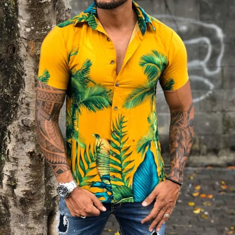 Men's Fashion Printed Casual Short Sleeve Shirt