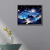 (50*40cm)Starry Night Mountain River - Round Partial AB Drill Diamond Painting