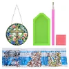 5D Diamond Painting Double Sided Effect  Stained Glass Panel Decorative Home Garden Decoration Hanging Kit(Cross)