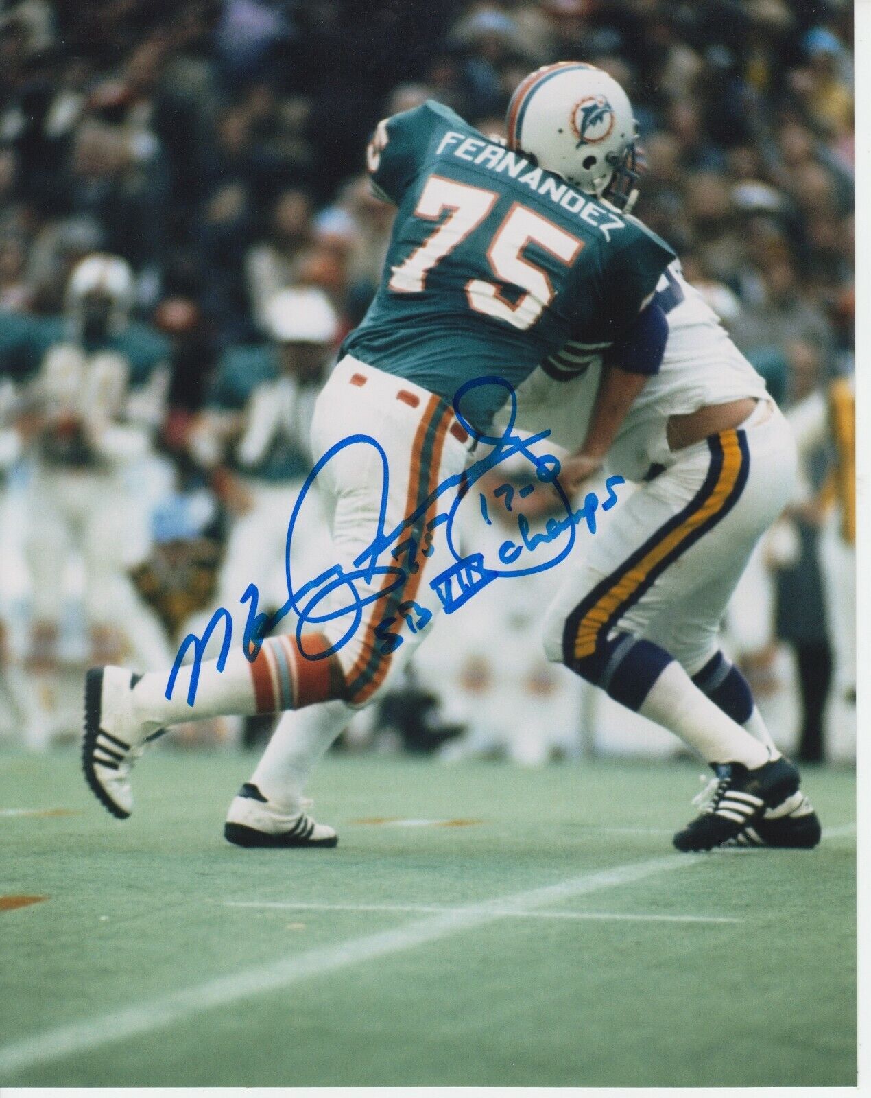 Manny Fernandez W / SB Inscriptions 8x10 Signed Photo Poster painting w/ COA Miami Dolphins #1