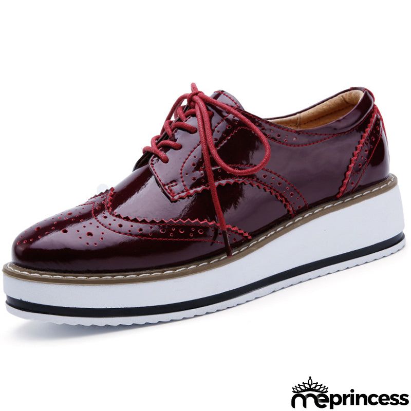 London Style Campus Thick Outsole Cow Leather Women Loafers