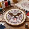 America Independence Eagle-DIY Embroidery Kit with Pattern Cotton Threads Needles Hoop 29*29cm tapestrymarket