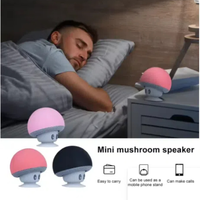 Likron Watches Mushroom Portable Bluetooth Speaker with Suction Cup - Wireless Waterproof Mini Speaker