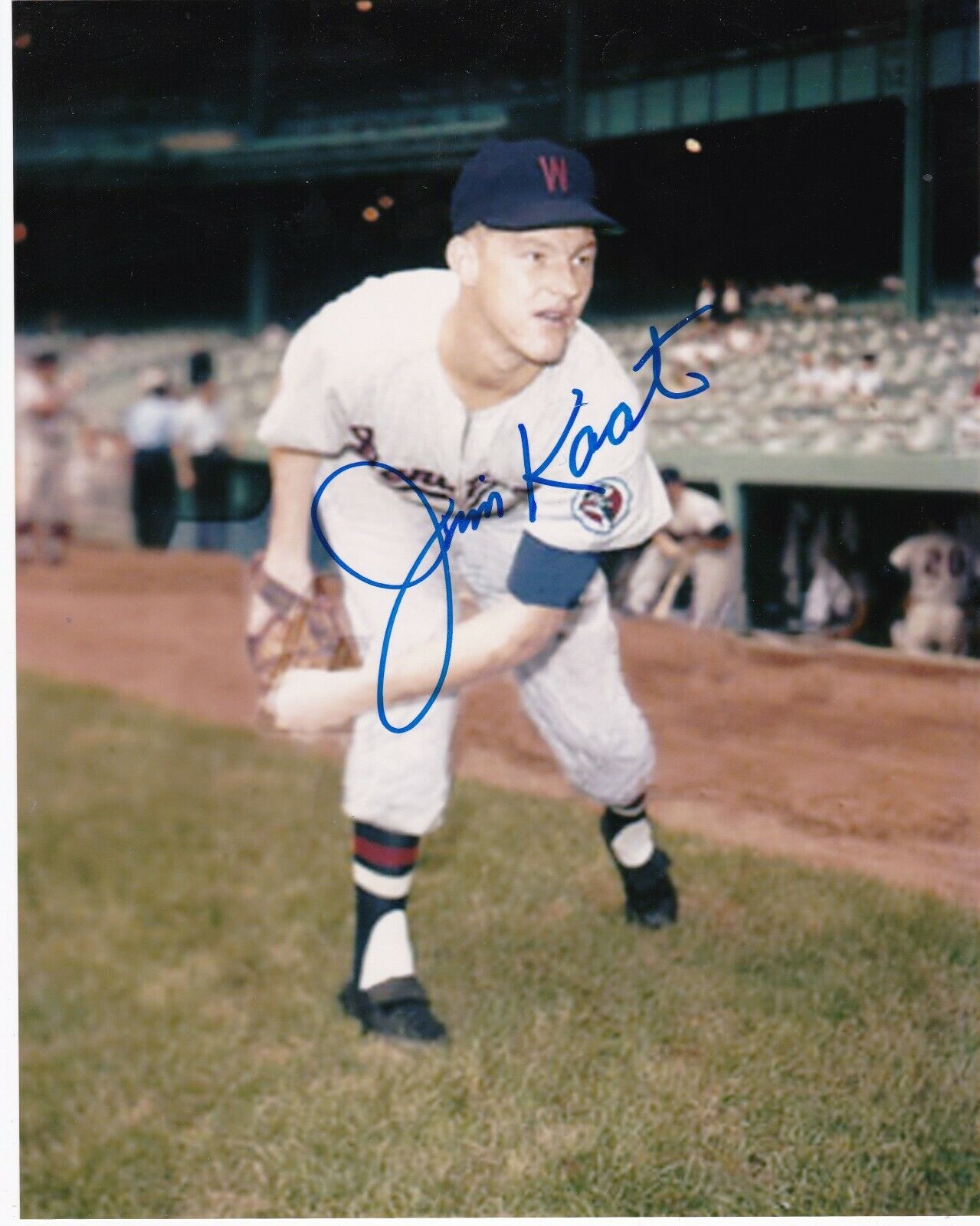 JIM KAAT WASHINGTON SENATORS ACTION SIGNED 8x10