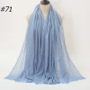 Pleated Linen Cotton Scarf Woolen Edge Women Hijab Shawl