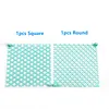 2Pcs Diamond Painting Ruler Plastic Diamond Mesh Dot Drill Alignment Art Tool with Blank Grids for Full & Partial Drills DIY Crafts Projects (Turquoise Blue)