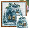 (Multi Style)Cabin-Partial Embroidery 2 Strands 14CT Stamped Cross Stitch-22*22CM