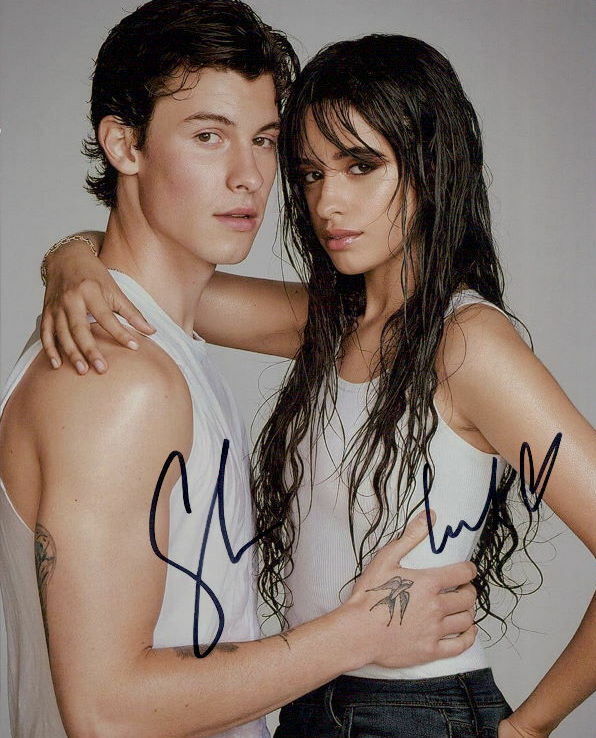 Shawn Mendes & Camila Cabello in-person signed 8x10 Photo Poster painting