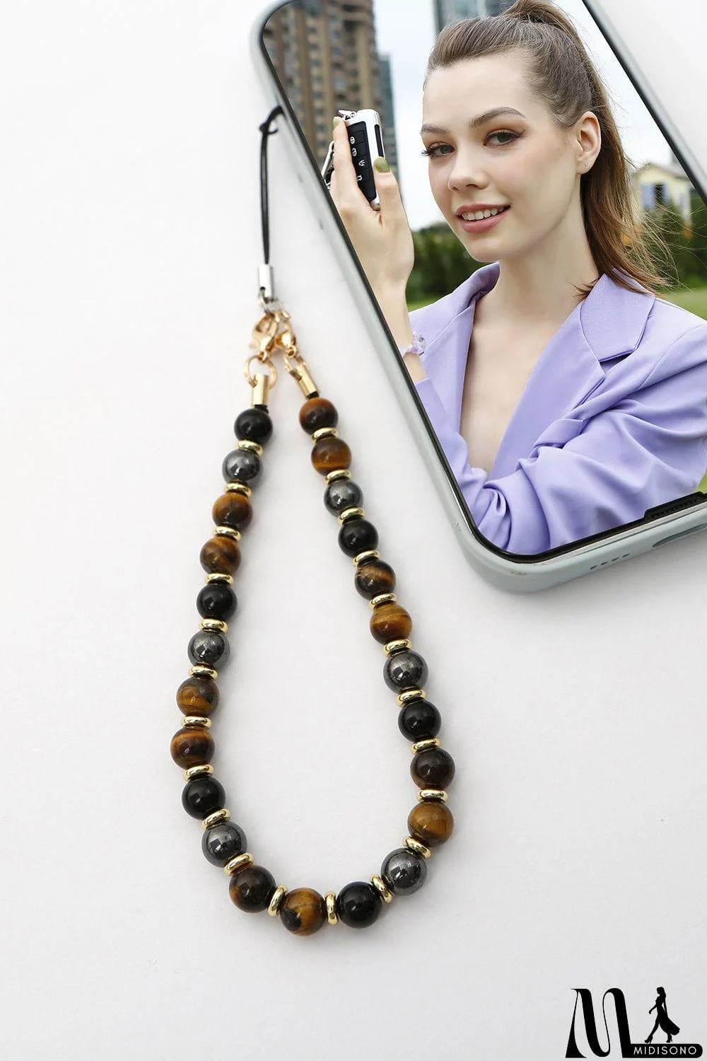 MidiSono - Natural Stone Beads Key Chain