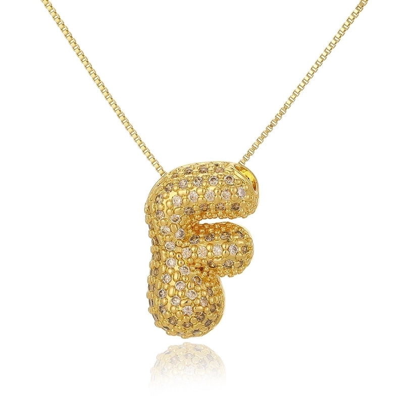 Copper Plating Letter Pendant Necklace