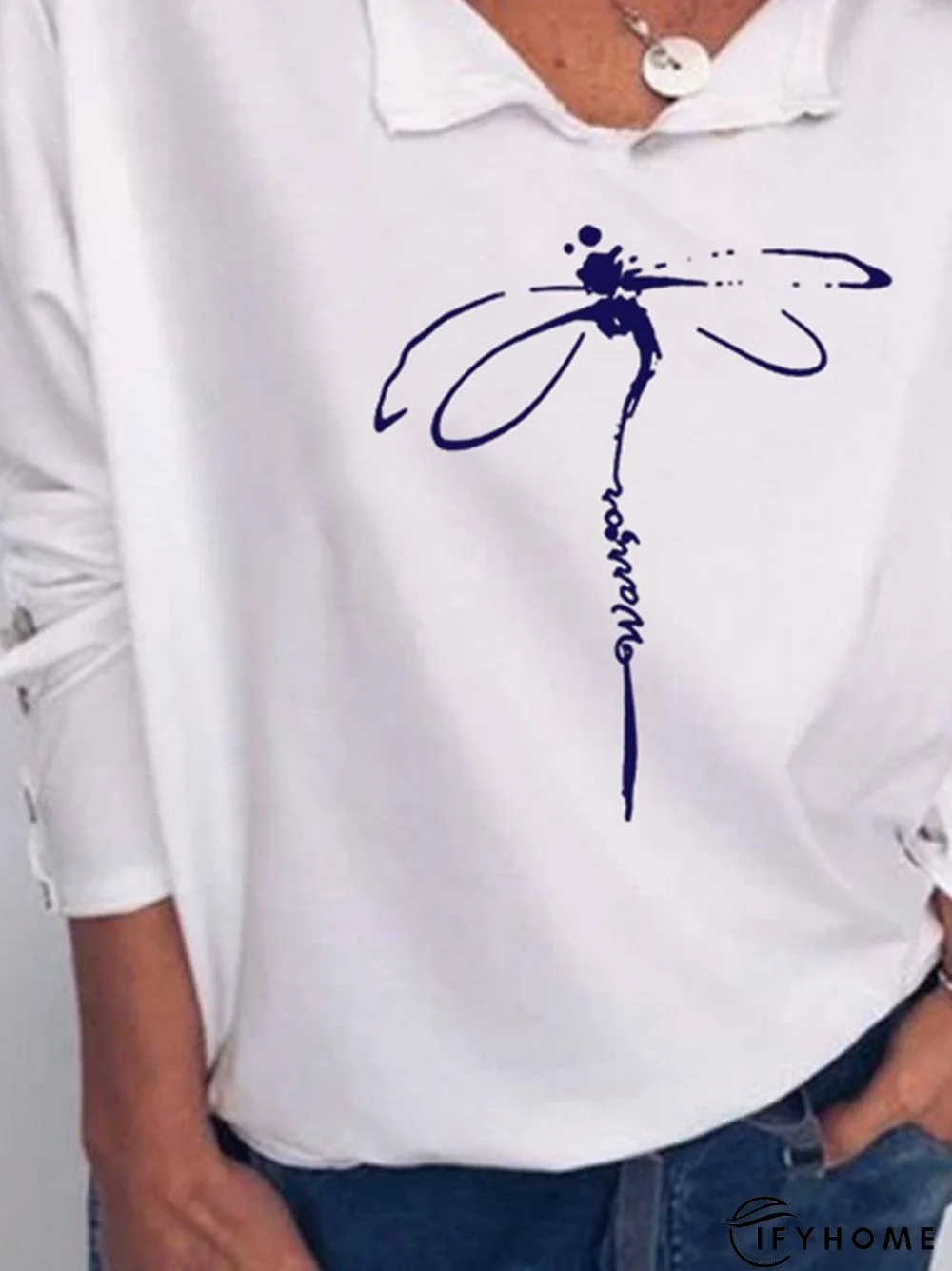 Crew Neck Casual Long Sleeve Tunic T-Shirt | IFYHOME