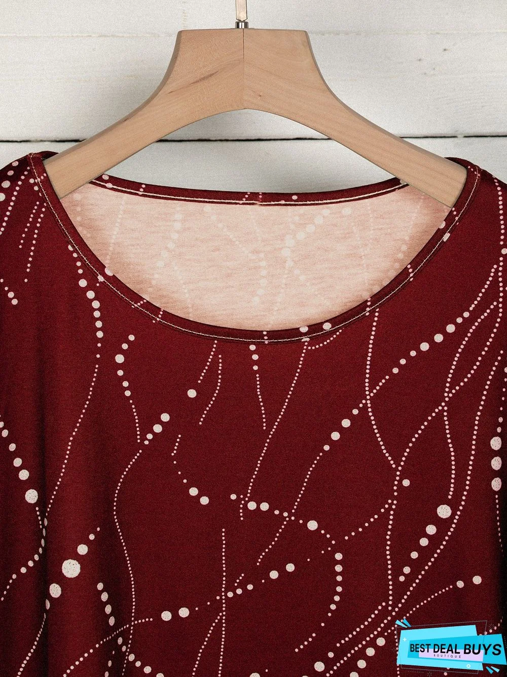 Cotton-Blend Half Sleeve Tunic Top