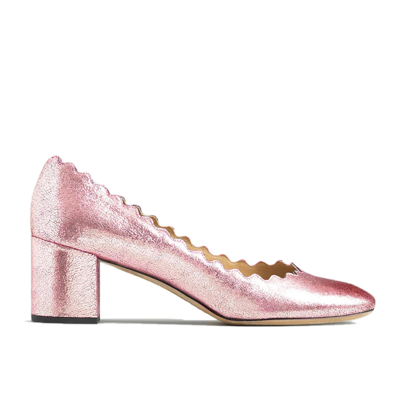 TAAFO Waven Endge Style Med Chunky Heel Patent Leather Pumps Woman Round Toe Career Work Female Shoes 