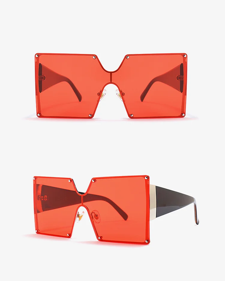 Square Flexible Metal Frame Sunglasses P6541358936