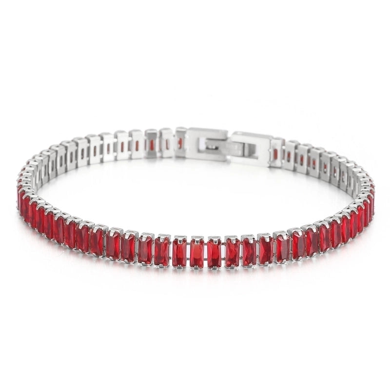 Elegant Solid Color Titanium Steel 18K Gold Plated Artificial Gemstones Bracelets In Bulk