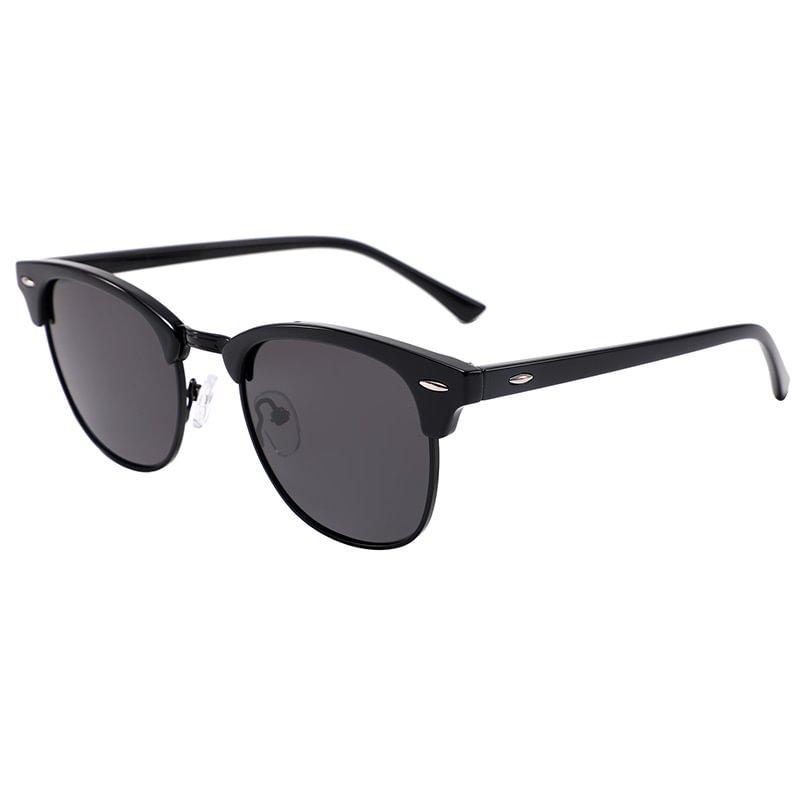 Sunglasses Men Polarized Sunglasses for Men Women Unisex Semi-Rimless Frame Retro Driving Sun Glasses-vocosishoes