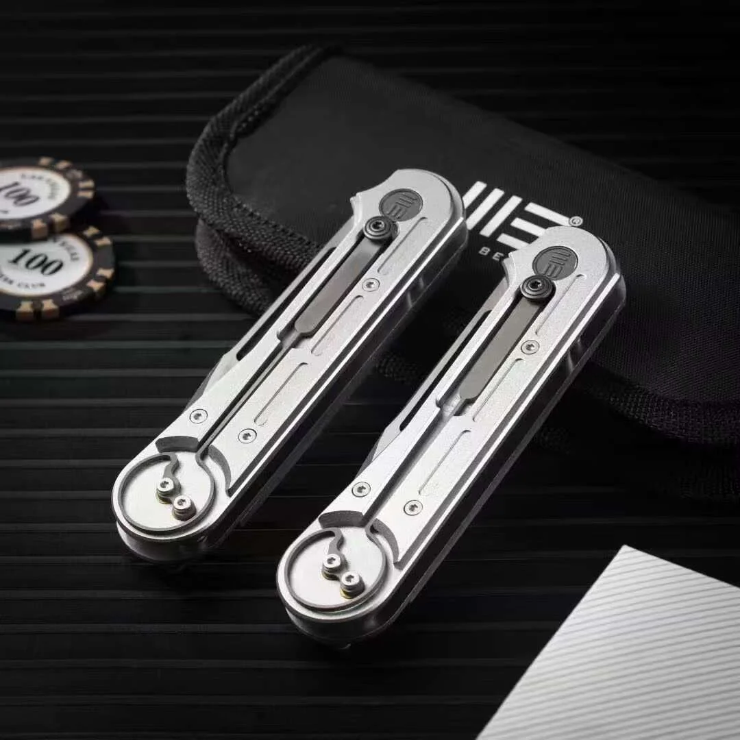 Double helix locking mechanism folding knife