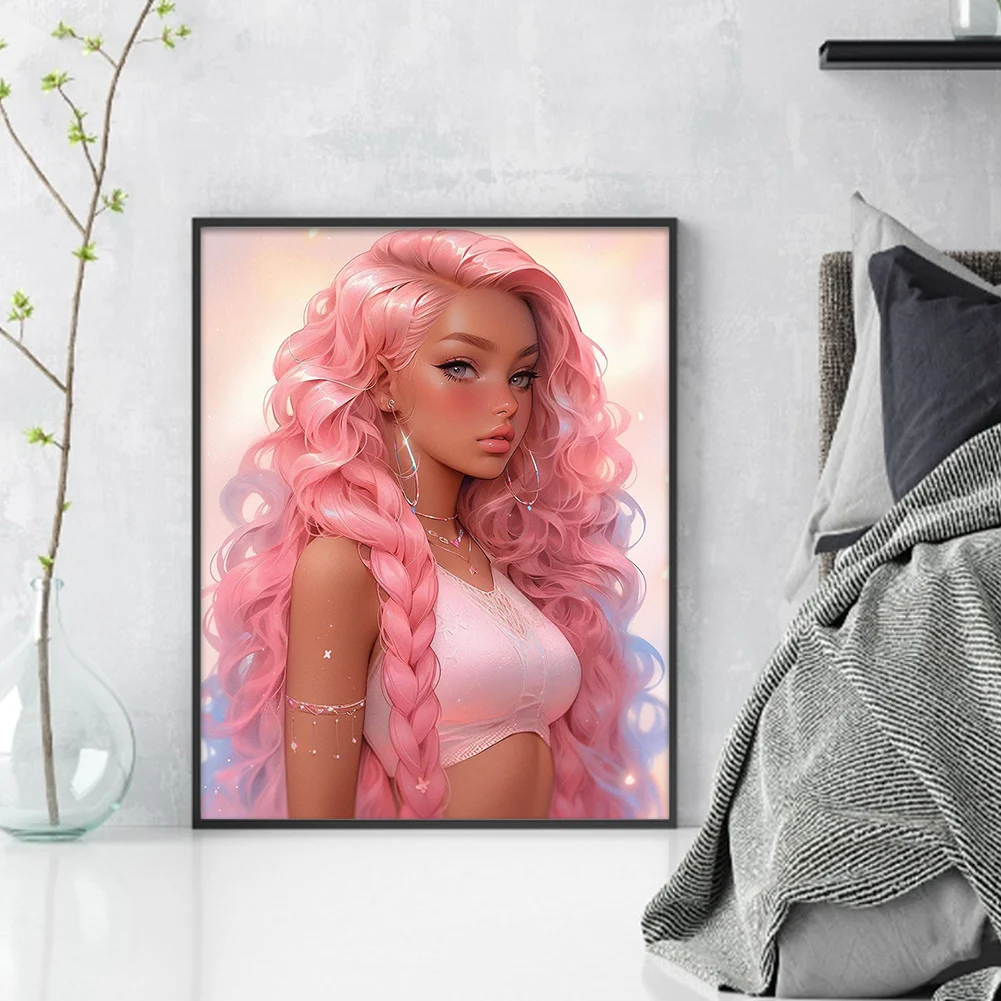 11CT Full Stamped Cross Stitch - Girl(Canvas|50*50CM)