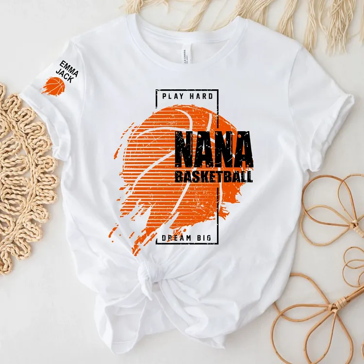 Personalized Nana Basketball Shirt with Grandkids&rsquo; Names