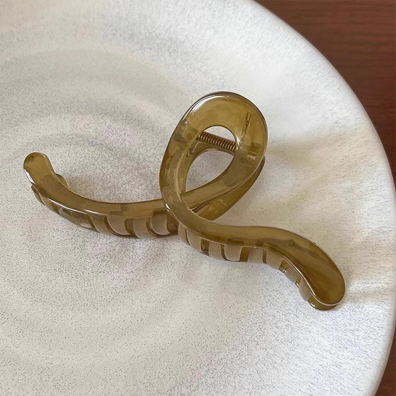 Design Geometric Lines Back Head Updo Hair Clip Large Shark Clip Female Frosted Temperament Hairpin Headdress