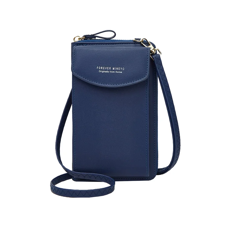PU Messenger Bag Waterproof Women Crossbody Bag for Daily Leisure (Dark Blue)