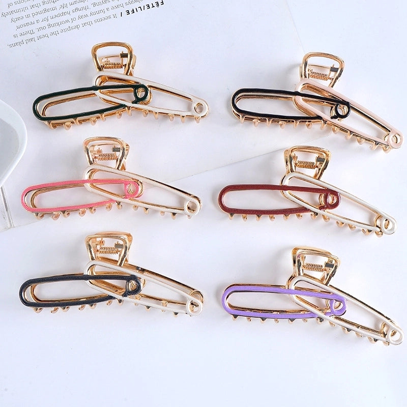 Sweet Pin Metal Enamel Hollow Out Hair Claws 1 Piece
