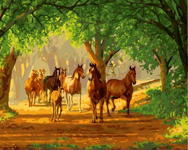 

Country Lane Horses – Paint By Numbers - 40*50CM, 501 Original