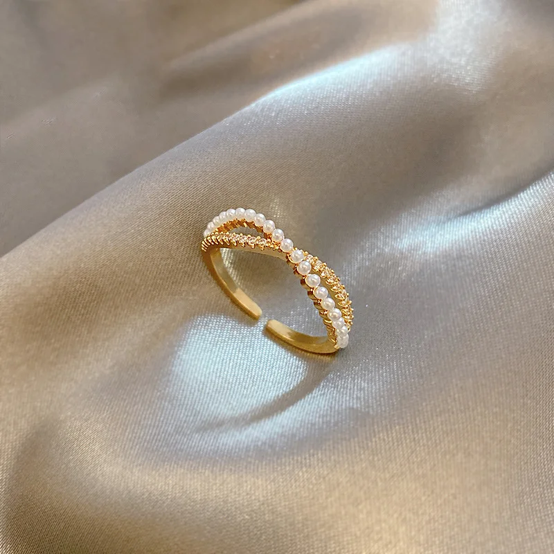 Pearl Crystal Rings