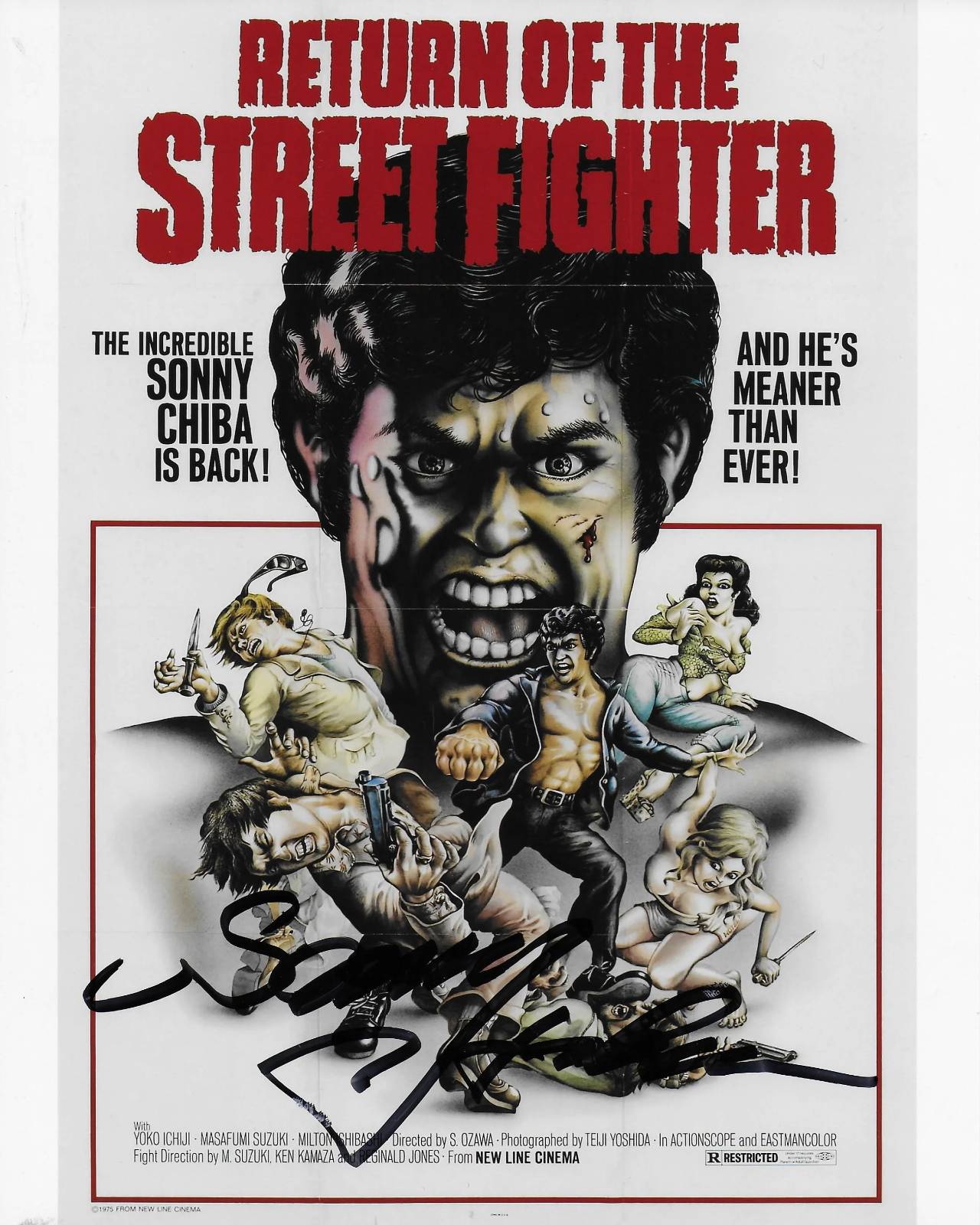 Sonny Chiba Street Fighter Original Autographed 8x10 Photo Poster painting signed @HShow