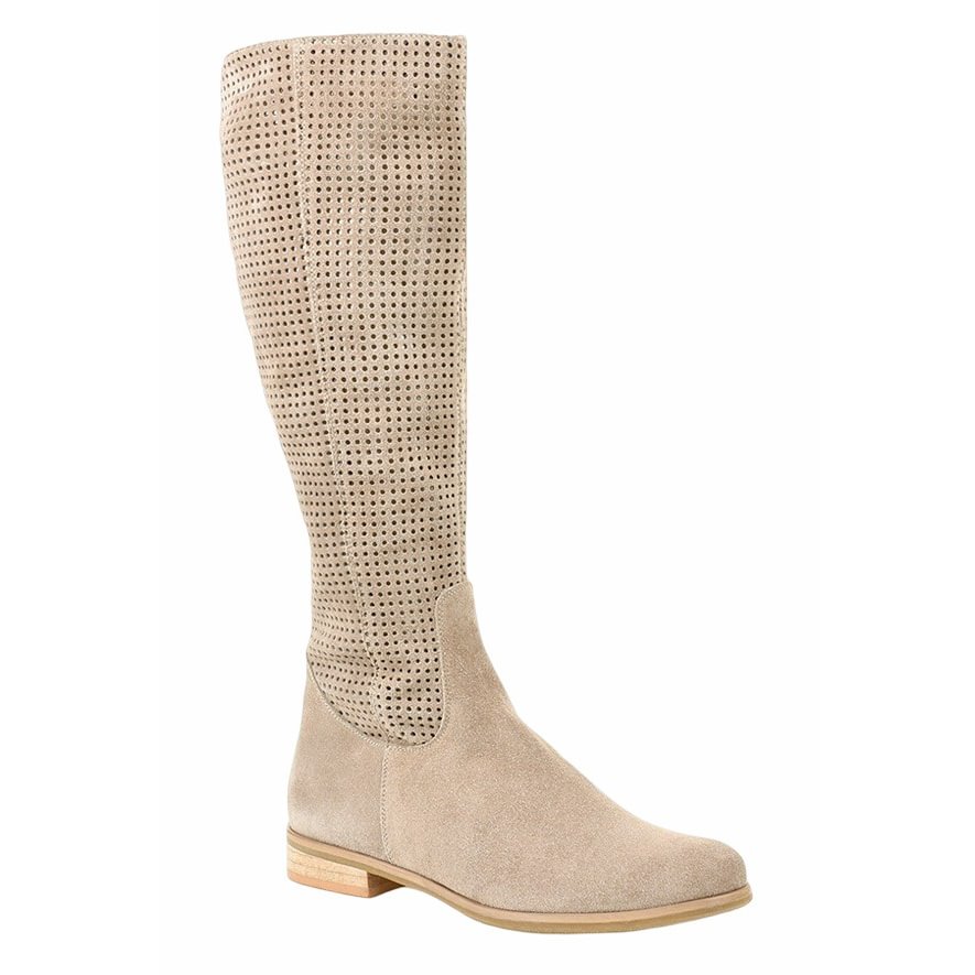 Oversized Round Head Perforated Suede Boots-PABIUYOU- Women's Fashion Leader
