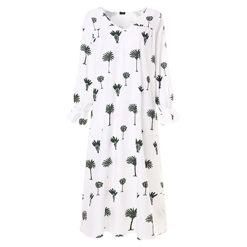 Large Size Beach Loose Mid-sleeve Dress-vocosishoes