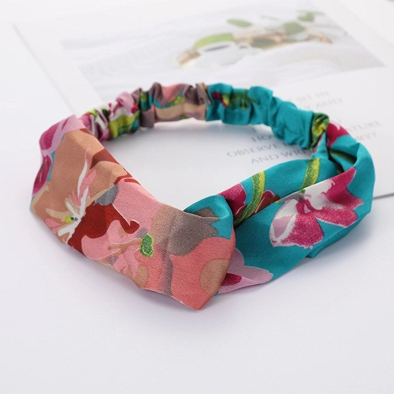 Women’s Lady Polka Dots Flower Cloth Hair Band