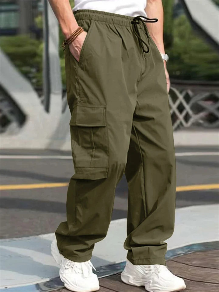 Summer New Men's Work Pants Men's Loose Straight Casual Solid Color Pants