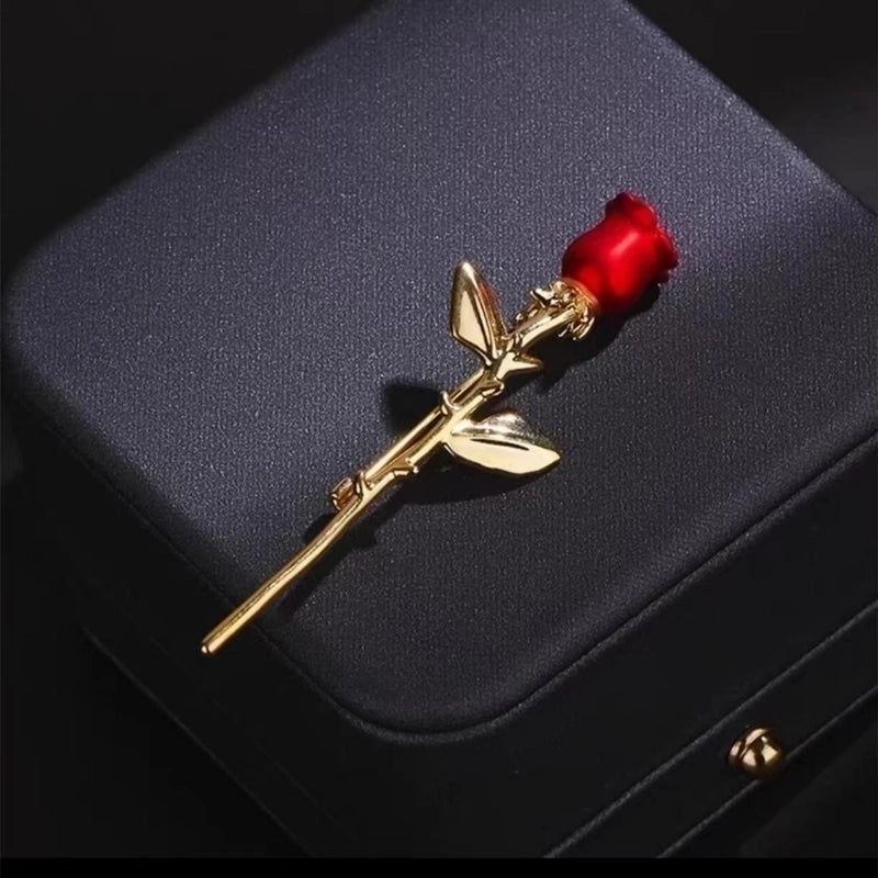 Elegant Minimalist Pin Rose Flower Alloy Plating Women’s Brooches