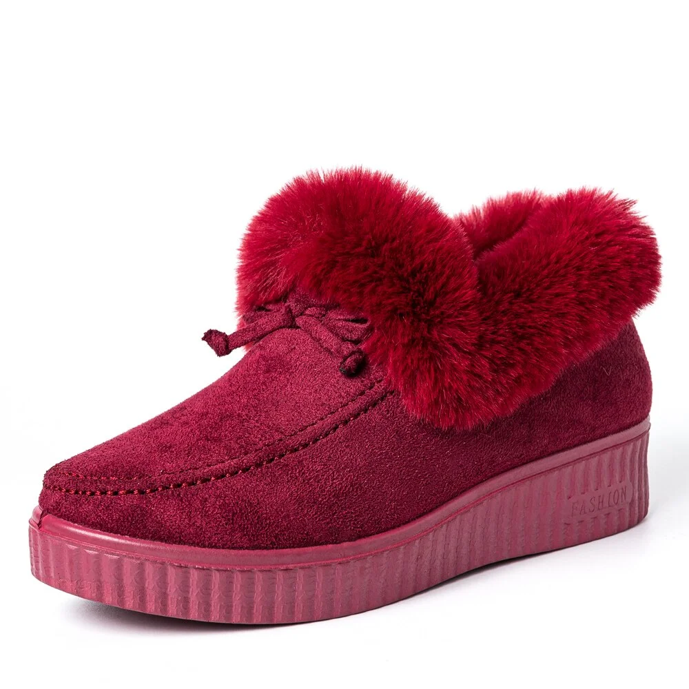 2021 Winter Women boots Fashion Snow Boots Women Casual  Ankle Boot Warm Platform Cotton Shoes Slip on Ladies Flat Short Boots