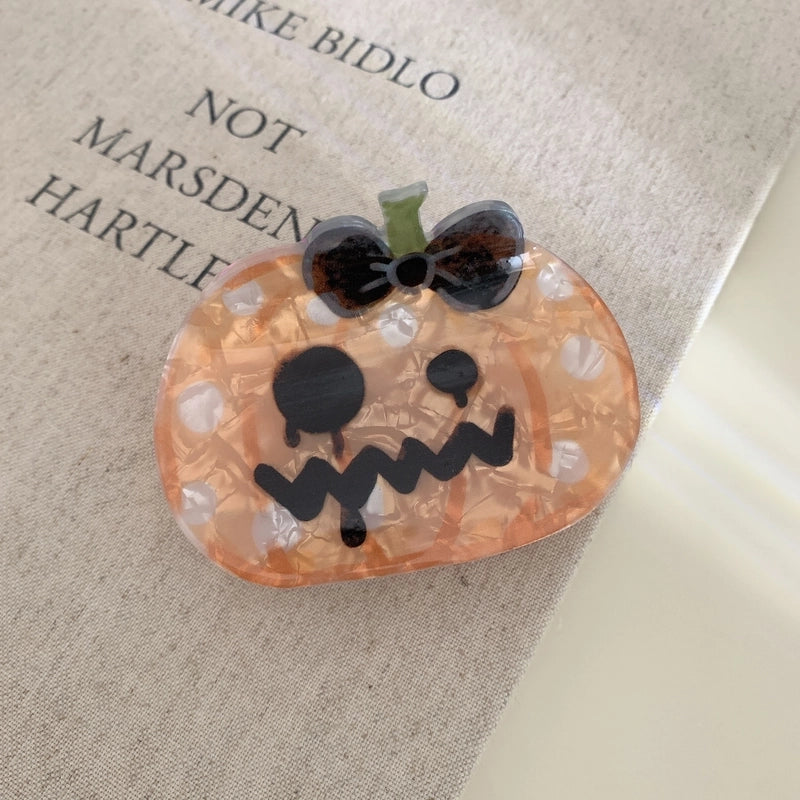 Women’s Funny Halloween Pattern Pumpkin Arylic Hair Claws