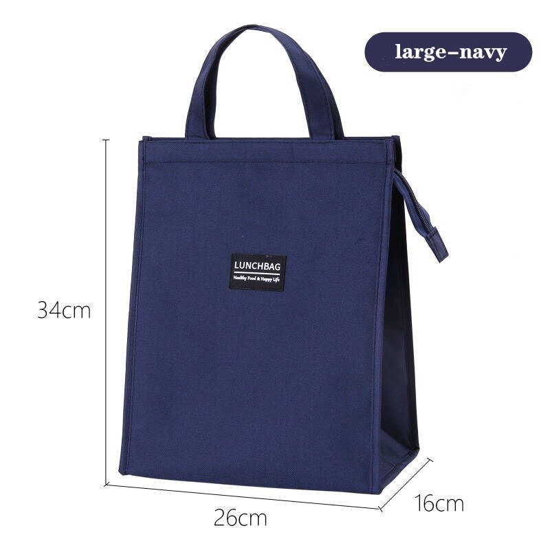 PURDORED 1 Pc Women Large Lunch Bag New Thermal Insulated Lunch Box Tote Cooler Bag Bento Pouch Lunch Container Food Storage Bag