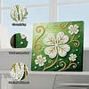 (25x25cm)DIY Pearl Painting Lucky Leaf Framed Handmade Pearl Painting Art Craft Kit Living Home Decor