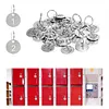 [US Local Warehouse] 25mm Number Tags with Rings 304 Stainless Steel Key ID Tag Hollow Round Metal Numbered Labels 1 To 500 for Restaurant Bar and Cafes