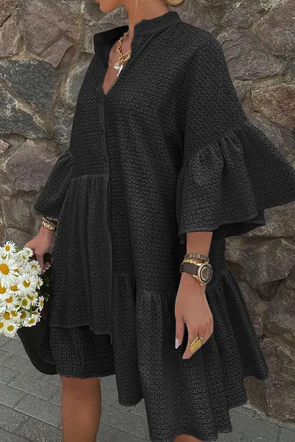 Lovely Solid Color Irregular Dress