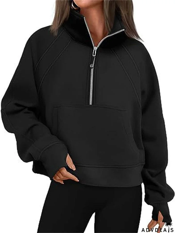 Women's 1/2 Zip Pullover Hooded Sweatshirts