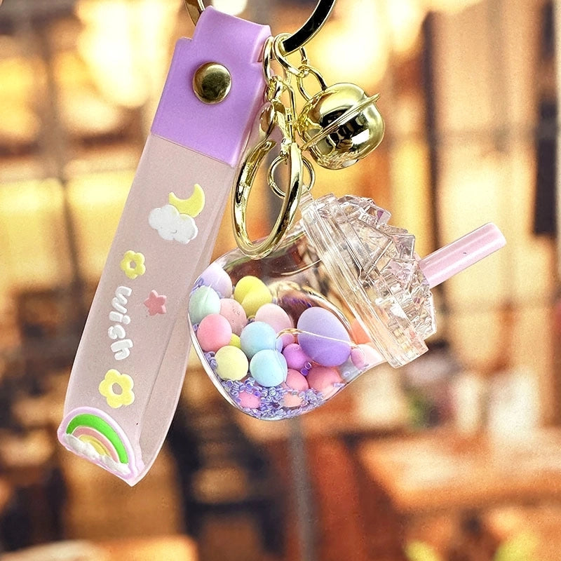 Cartoon Style Cute Cup Arylic Women’s Bag Pendant Keychain