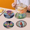 4PCS Wooden Diamond Painted Placemats for Table Decor (Phoenix Hummingbird)