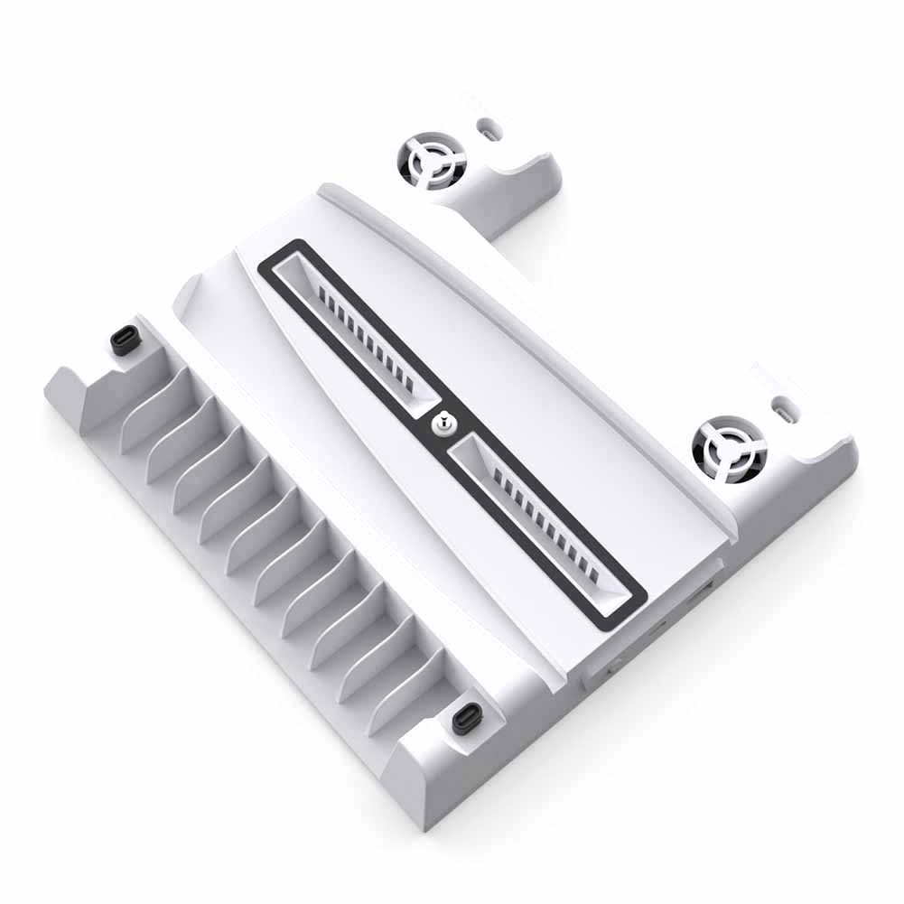 

Game Console Fan Holder Dual Controller Charger Discs Rack Stand for PS5, 501 Original