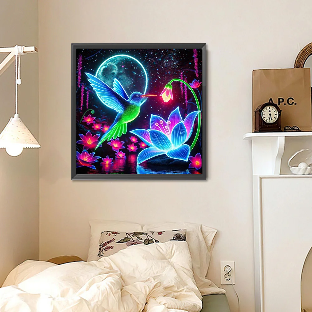 Diamond Painting - Full Round Drill - Flowers Hummingbird(Canvas|40*40cm)