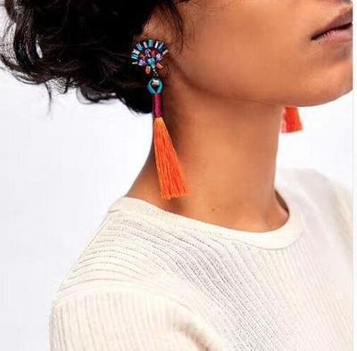 Fashion best tassel long earrings 5 colors 1 pair for jewelry accessories bohemia style Xmas party