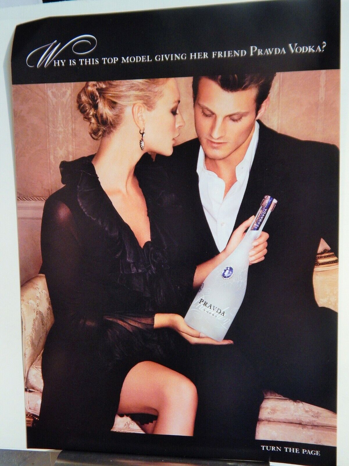 PRAVDA VODKA 2007 VTG Photo Poster painting AD, RARE EPHEMERA