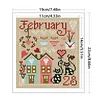 February Animal House Partial 14CT 2 Strands French DMC DIY Counted Cross Stitch Kits for Beginners Adults Home Decor Cross Stitch Patterns Arts Craft Kits 19x22cm